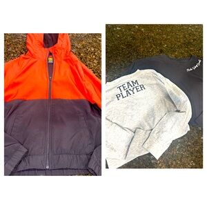 Girls active windbreaker graphic tee bundle lot